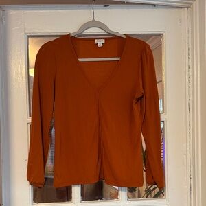J. Crew Orange Long Sleeve Top